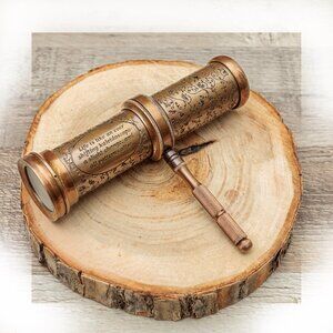 Vintage Solid Brass Kaleidoscope – Unique Educational Gift for Kids, Birthday